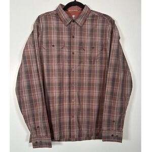 KUHL Men's Large Plaid Long Sleeve Button Up Shirt Born in the Mountains Outdoor